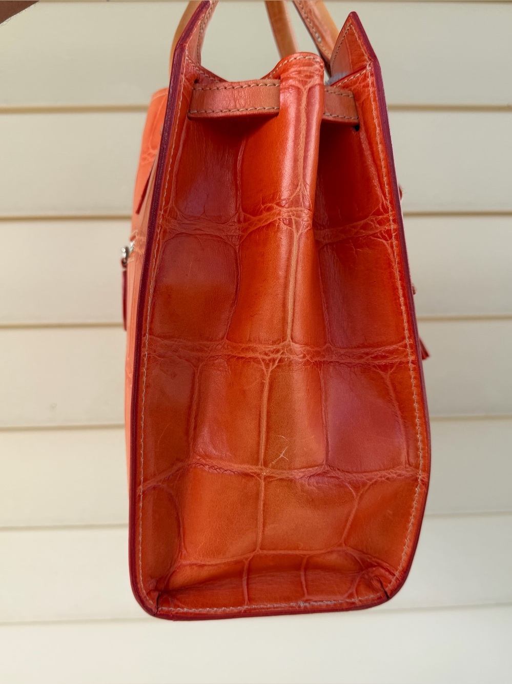 Dooney & Bourke Orange Crocodile Embossed Collector's Edition Rare Find, EUC - Picture 4 of 15